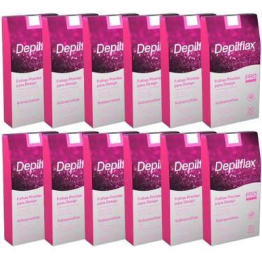 Imagem de Kit 12 Caixas Folhas Prontas Depilatórias Design De Sobrancelhas Profi