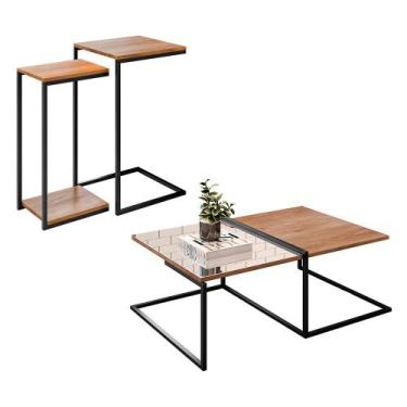 Imagem de Conjunto 3 Mesas Decorativas Estilo Industrial BP 15mm Demolição - Des