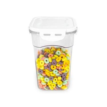 Imagem de Kit 2 Pote Hermético Acrílico Tampa com Trava Quadrado Porta Mantiment