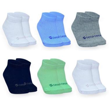 Imagem de 12 pares de meias de bebê em aldodão kit atacado meia infantil menino 