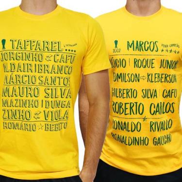 Imagem de Kit 2 Camisas Brasil Escalações 1994 e 2002 - Masculino - RetrôMania, 