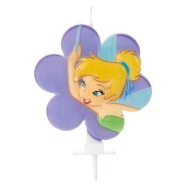 Imagem de Vela  aniversario sininho 1 tinkerbell modelo flor lilas - DIVA E BELA