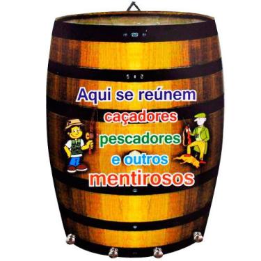 Imagem de Porta Chaves Barril Chaveiro Decorativo em Madeira - Papo de Churrasco