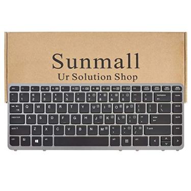Imagem de SUNMALL Substituição de teclado para laptop com retroiluminação (sem ponteiro) compatível com HP EliteBook 840 G1 G2 / 850 G1 G2 / 745 G1 G2/HP ZBook 14 Series Laptop Layout dos EUA (com moldura