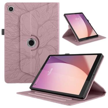 Imagem de TIPOYOROO Capa giratória para Lenovo Tab M8 4ª geração 20.3 cm (TB300FU/TB300FX) - Capa de couro PU leve com suporte para caneta