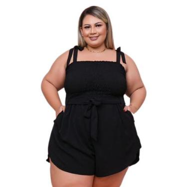 Imagem de Macaquinho XXG Plus size Elastec Busto Faixa Veste 52-56 0544 - Belluc
