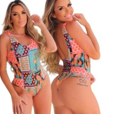 Imagem de Biquini body feminino praia bojo branco body maio bojo gold - Dioper S