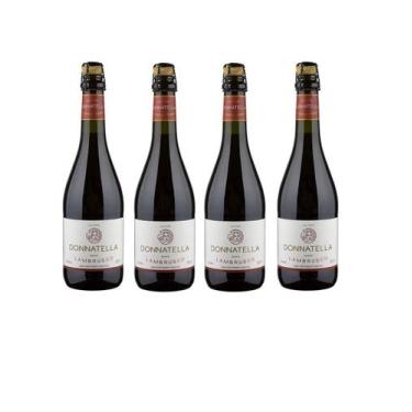 Imagem de Kit Vinho Donnatella Frisante Lambrusco Suave Fino 660ml 4uni - Góes