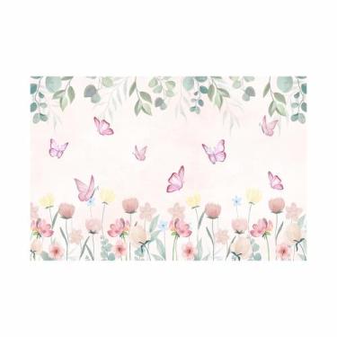 Imagem de Painel de Lona Jardim Borboletas Rosa e Maravilhas - 200x150cm - Fabri