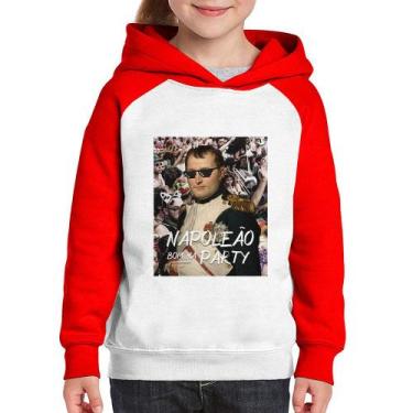 Imagem de Moletom Infantil Napoleão bom na party - Foca na Moda, Branco, Vermelh