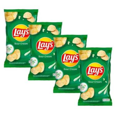 Imagem de Pack 4x Batata Frita Lisa Lays SourCream Creme de Cebola 70g
