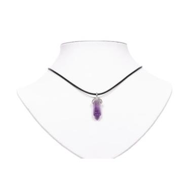 Imagem de Colar pendulo  Pedra ametista proteçao  - Atelie da Lou