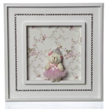 Imagem de Quadro Princesa Strass Ursa Mini Bailarina Bebê Infantil - Potinho de 