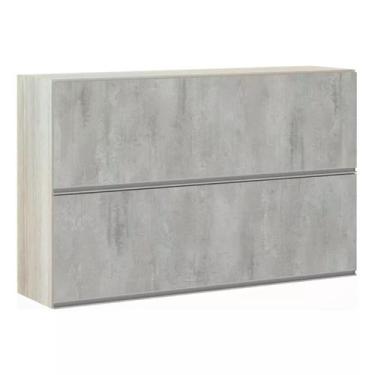 Imagem de Armário Basculante Duplo Luciane 120cm 2 Portas Lis, Legno Crema/Concr