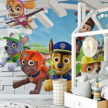 Imagem de Papel Parede Decorativo Criança Patrulha Canina Buraco 3d M² - Final D