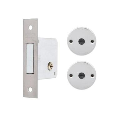 Imagem de Fechadura F2000 Trava de Segurança Tetra Chave Roseta Redonda Cromada 