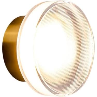 Imagem de 7W Luzes de parede brancas quentes M-INI Luz de parede redonda Iluminação de arandela Lâmpada de parede interna, Decoração de casa Lâmpadas de parede para sala de estar Quarto Corredor (dour