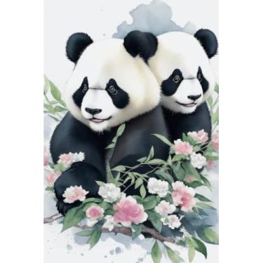 Imagem de Pandas Notebook: Beautiful Watercolor Notebook of Pandas, 120 Blank Lined Pages, 6"x9"