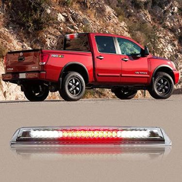 Imagem de Terceira luz de freio de parada de montagem alta, compatível com Nissan Titan 2004-2015, Nissan Frontier 2005-2016, terceiro centro de carga, luz traseira de LED, terceira luz de freio (cromado)