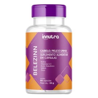 Imagem de Belezinn, Polivitamínico, Multivitaminico para Cabelo, Pele e Unhas, Biotina, Ácido Hialurônico, Vitaminas, Cromo, 60 cápsulas, Innutra