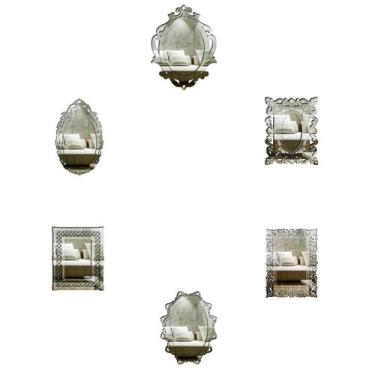 Imagem de Kit Espelhos Decorativos venezianos  Pegui Milano 6 peças - CREATUS, p