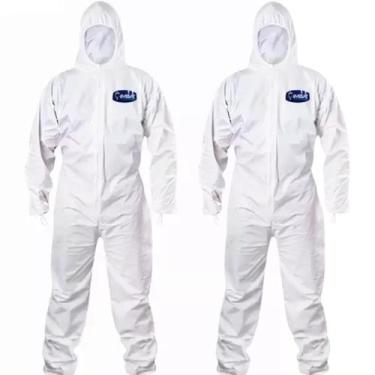 Imagem de 2 Macacão químico BRANCO CA 42.194 CAPUZ E ZIPER  - Imbat