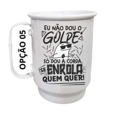 Imagem de Caneca Alumínio 500ml Eu não dou o golpe, só dou a corda - LARANJA E M
