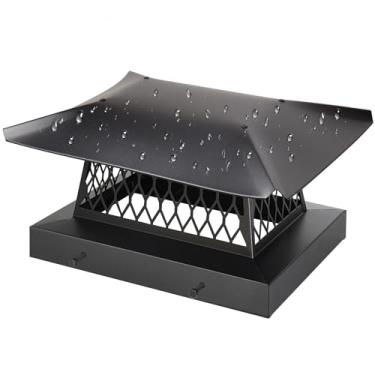 Imagem de Tampas de chaminé de 23 cm x 33 cm para ambientes externos, cobertura de chaminé capa de chaminé capa de chaminé capas de chuva protetor de chuva de telhado compatível com telhas de combustão