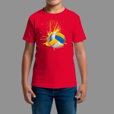 Imagem de Camiseta Infatil Algodão Moda De Rua Confortável Gola Redonda Voley Co