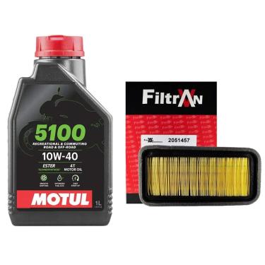 Imagem de Kit Óleo Motul 5100 10W-40 4T 1L Semissintético + Filtro Ar Moto Fazer 250 2018 2019 2020 2021 2022 2023 2024 2025