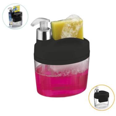 Imagem de Porta Detergente Esponja Dispenser De Alcool Gel Pia Preto - Arthi