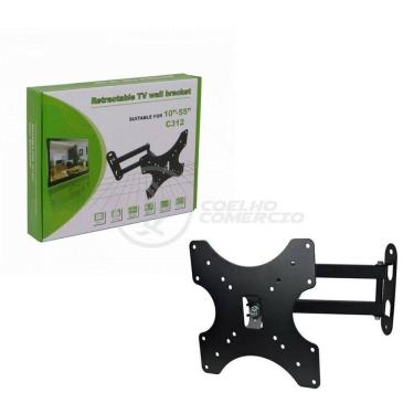 Imagem de Suporte De Tv Articulado C312 14" Suporta 30 Kg Para Monitores Tvs 3d Plasma Lcd E Led