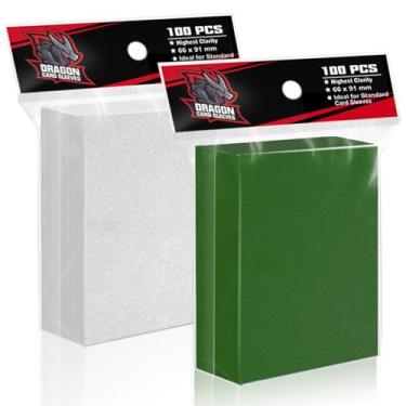 Imagem de 2 cores capas para cartões colecionáveis, capas de cartão fosco toyopeny para cartão padrão, manga de cartão de plástico adequada para beisebol, futebol, MTG, magia, Yugioh, cartões esportivos