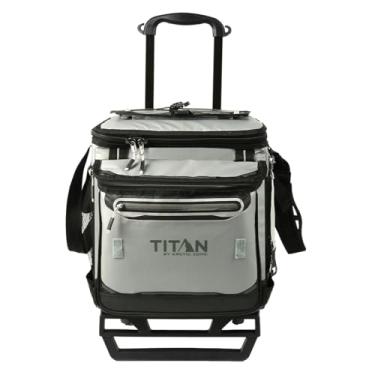 Imagem de Cooler com rodas Titan Deep Freeze 60 (50+10) – Cooler dobrável com rodas e carrinho todo-o-terreno, algas marinhas