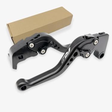 Imagem de Alavancas de freio de embreagem curtas R1 para Yamaha YZFR1 1999-2024 YZF R1 R1M RS 2016 Acessórios de motocicleta Alças de controle ajustáveis (preto_fosco, YZF R1 2009-2014)