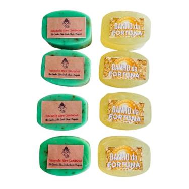 Imagem de Kit 4 Mini Sabonetes Abre Caminhos e 4 Mini Banho da Fortuna, 50g Cada