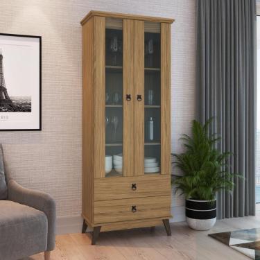 Imagem de Cristaleira 2 Portas 2 Gavetas Retrô Cr322 Decibal Naturalle