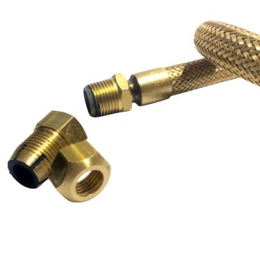 Imagem de Mangueira de cobre para gás 1m 1/2 + adaptador fêmea x bico espigão Fogão Cooktop Forno Saída bico bm