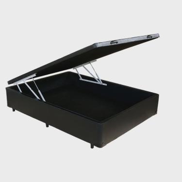 Imagem de Cama Box Bau Casal Preto 1,38 x 1,88