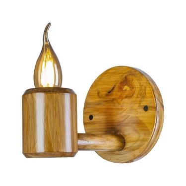 Imagem de Abajur Luminária Madeira Rústica Verniz