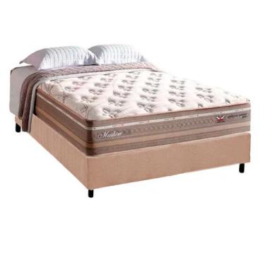 Imagem de Cama Box Casal com Colchão Herval Moskow Molas Maxspring 138x188x73cm 