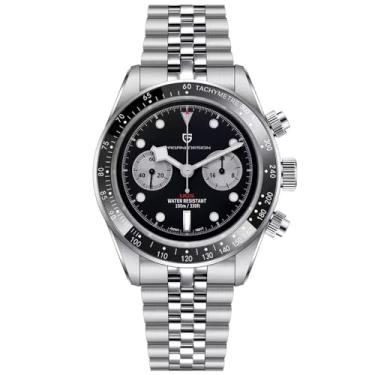 Imagem de LACZ DENTON Pagani Design 1718 Panda Dial Relógio masculino cronógrafo Japão VK64 Movimento Aço Stianless 100 m à prova d'água masculino moderno relógio casual, Preto - 2