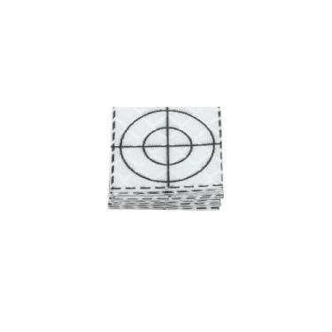 Imagem de PATIKIL Folhas refletoras de pesquisa 20 x 20 mm, 12 peças de folhas de alvo refletivas autoadesivas fita de marcação de alvo para total de estações Check Shots Monitoramento de miras traseiras