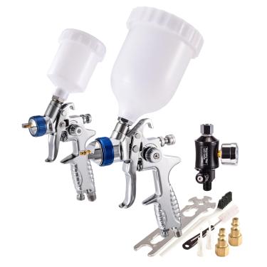 Imagem de Dynastus Conjunto de 2 Pistolas de Pintura de Pistolas de Ar Hvlp de Alto Desempenho, Pulverização Completa para Primer, Revestimentos de Acabamento e Retoques
