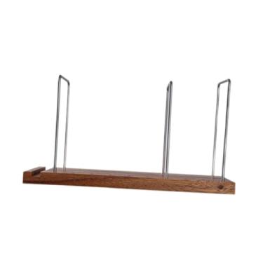 Imagem de Bothyi Revistas de titular de recordes de rack rack de madeira multifuncional álbuns de armazenamento álbuns Organizer instalação fácil para sala de