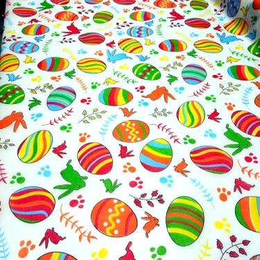 Imagem de TNT Estampado Páscoa Ovos Coloridos Chocolate 3.00m X 1,40m