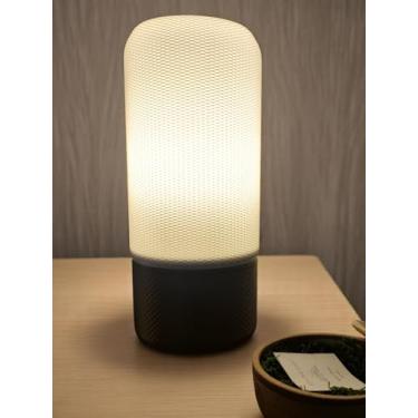 Imagem de Luminária Cylora – Design Arquitetônico, Luz que Encanta (Cúpula Branca/Base Marrom Escuro)