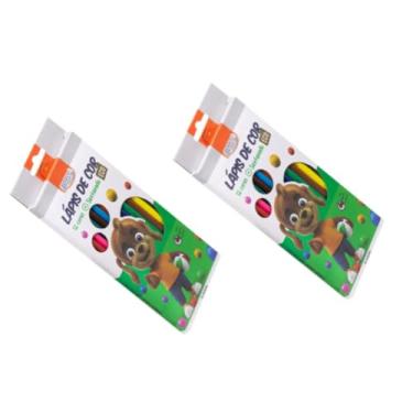 Imagem de 123 organizei, Kit 2 Caixa Lápis de Cor 12 Cores Resina Reciclada Sextavado