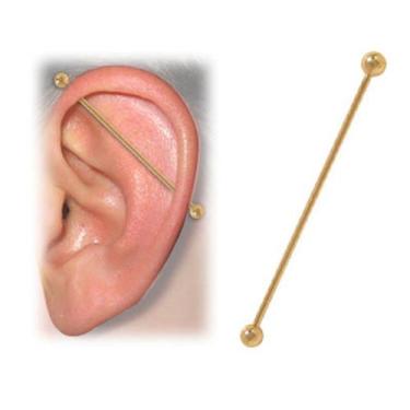 Imagem de Piercing Transversal Titânio G23 40mm Hipoalergico Dourado - Oremte