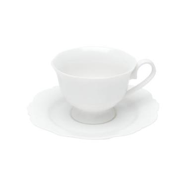 Imagem de Xicara Chá Porcelana com Pires Maldivas Branco 180ml - WOLFF